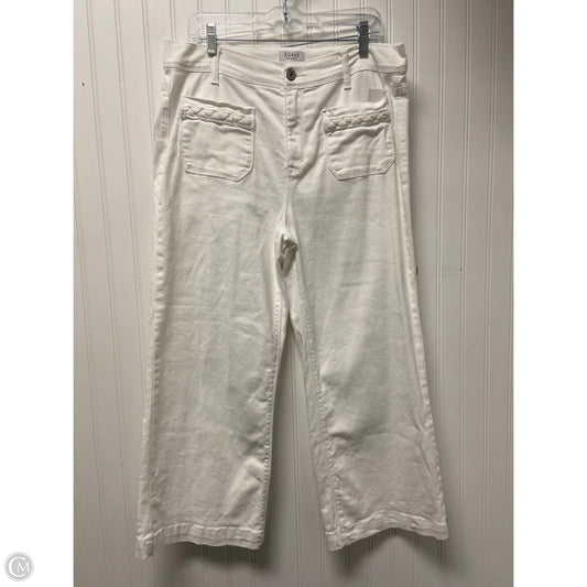 Jeans Wide Leg By Curve Appeal In White Denim, Size: 14