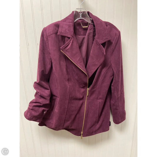 Jacket Moto By Chicos In Purple, Size: M