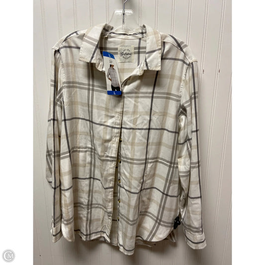 Top Long Sleeve By Jachs Girlfirend In Plaid Pattern, Size: L