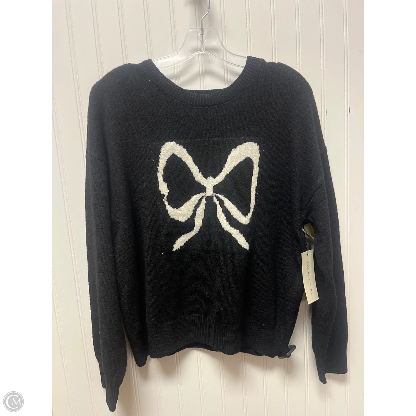 Sweater By Clothes Mentor In Black & White, Size: L