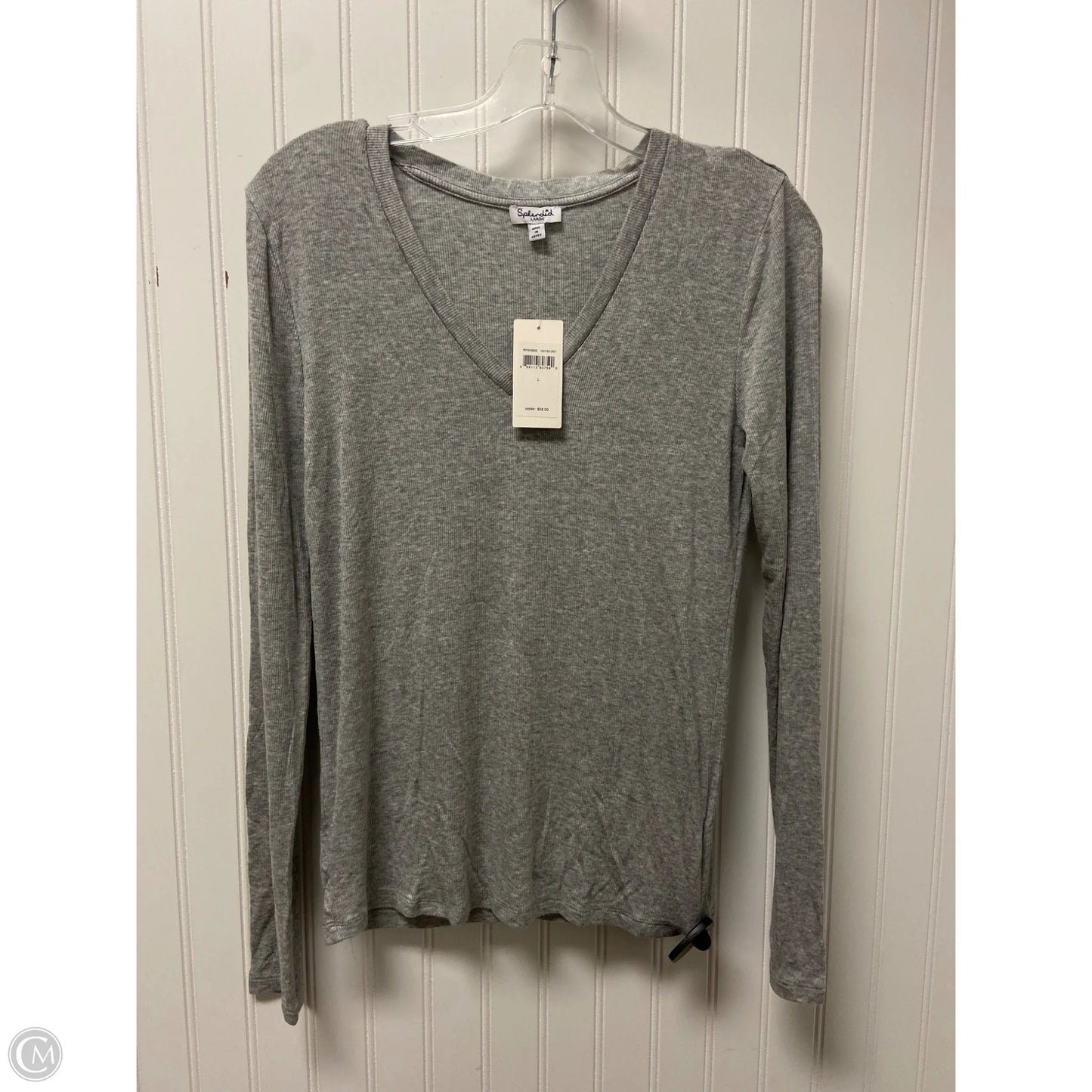Top Long Sleeve Basic By Splendid In Grey, Size: L