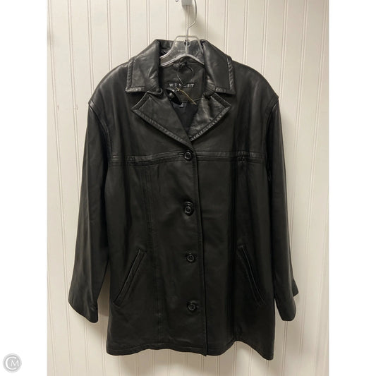 Jacket Leather By Clothes Mentor In Black, Size: M