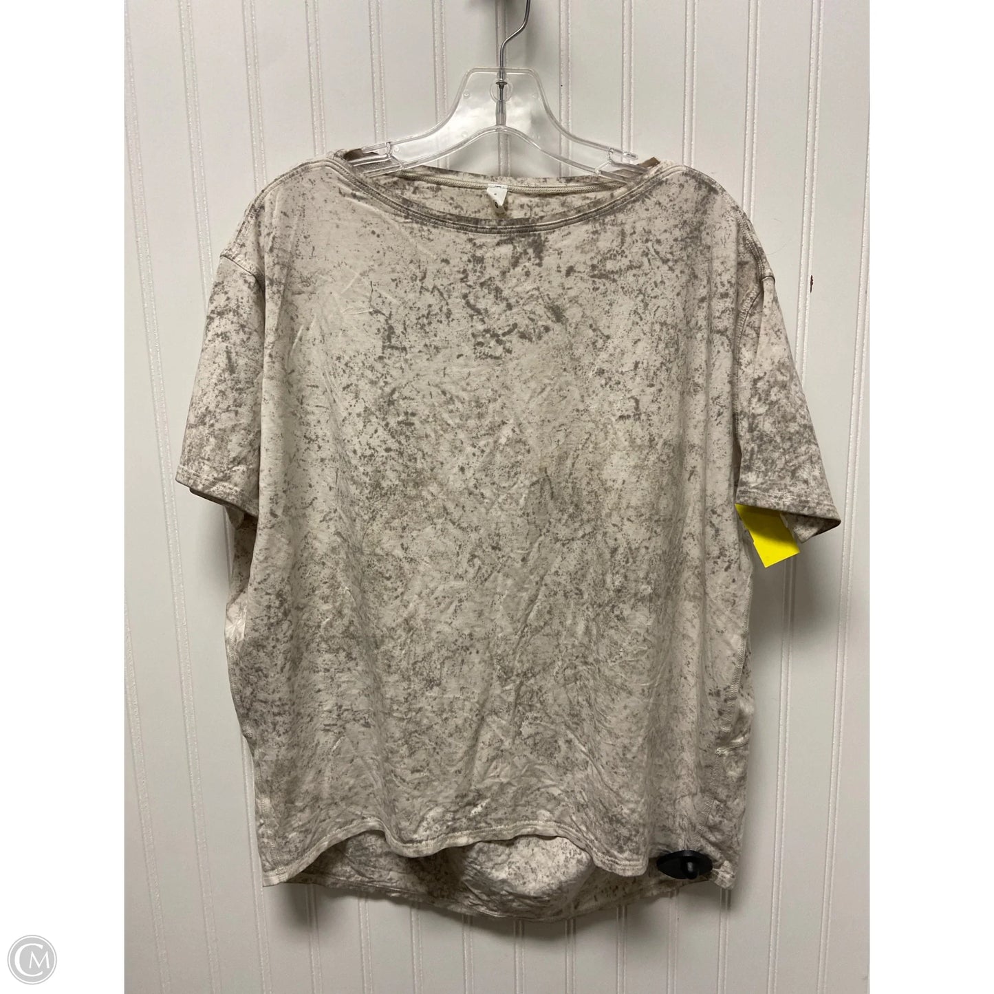 Athletic Top Short Sleeve By Lululemon In Cream, Size: S