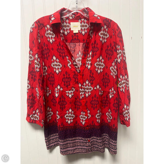 Top Long Sleeve By Maeve In Red, Size: S
