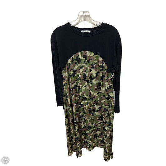 Dress Casual Maxi By Zara In Camouflage Print, Size: M