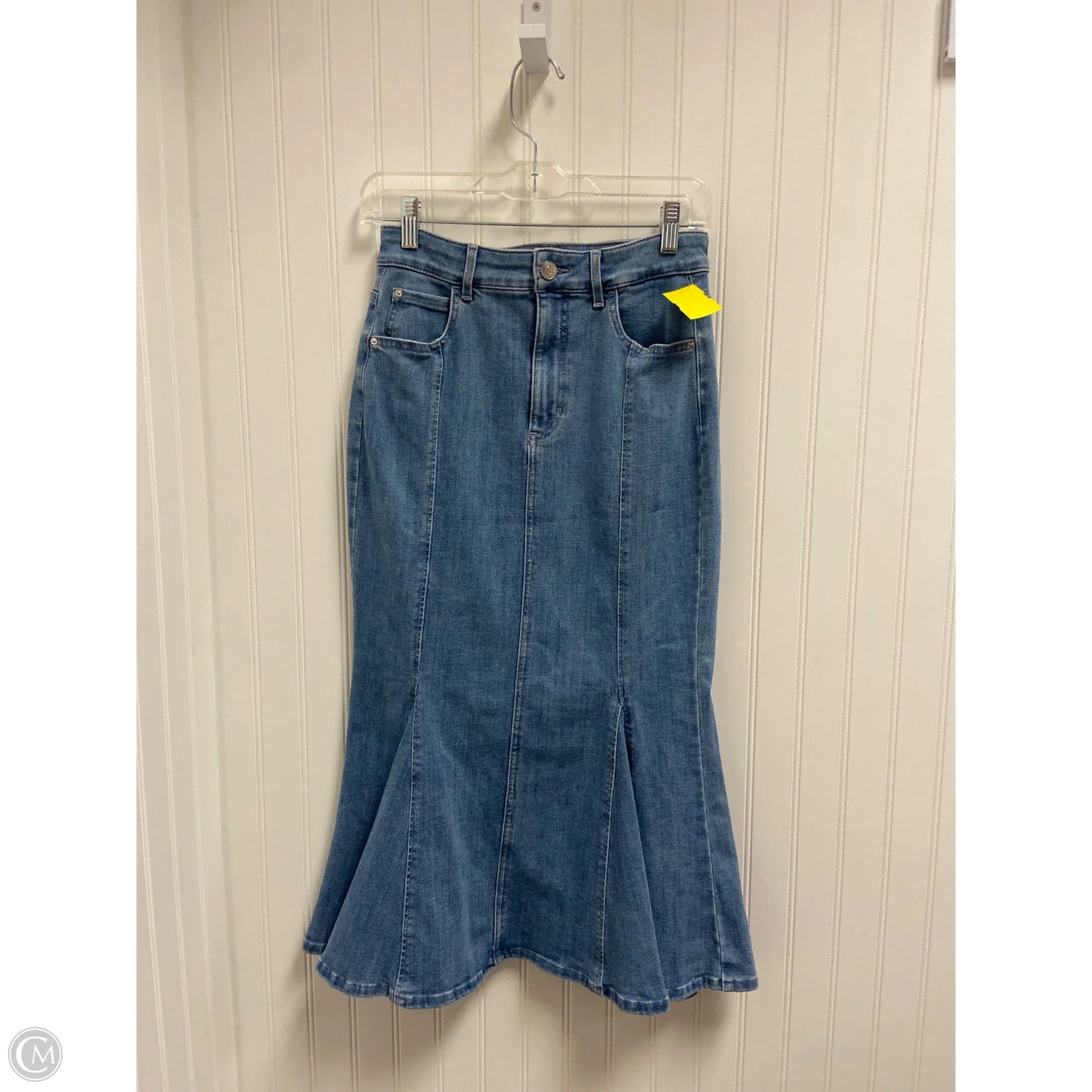 Skirt Midi By Guess In Blue Denim, Size: 2