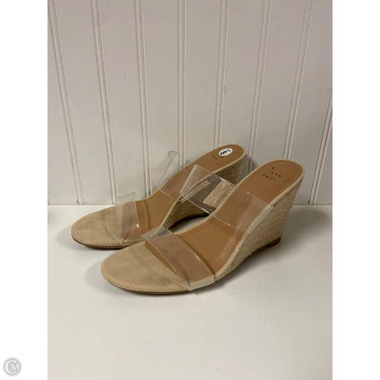 Sandals Heels Wedge By A New Day In Beige, Size: 8
