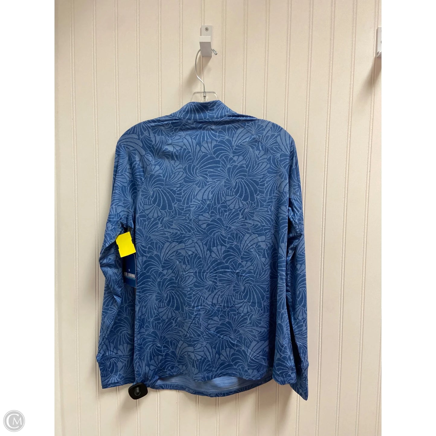Athletic Top Long Sleeve Collar By Reel Legends In Blue, Size: M