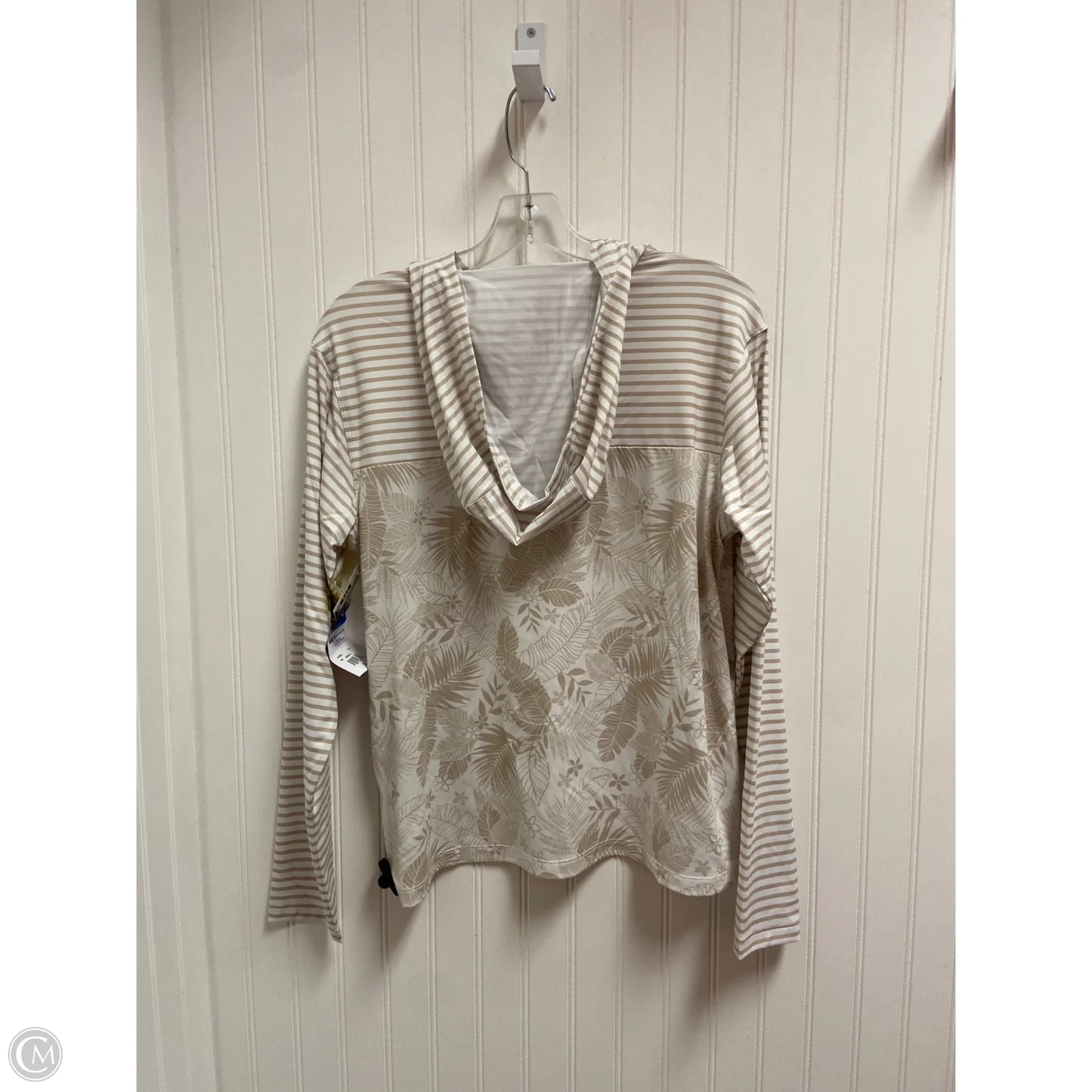Athletic Top Long Sleeve Hoodie By Reel Legends In Beige, Size: S