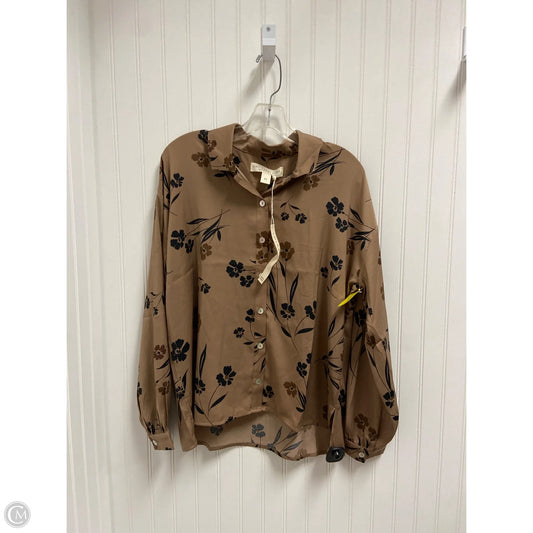 Top Long Sleeve By Clothes Mentor In Brown, Size: M