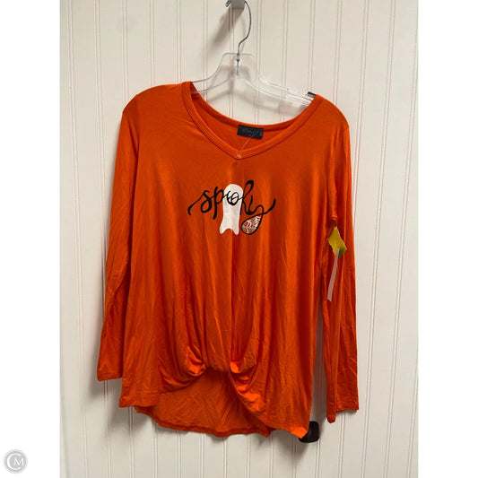 Top Long Sleeve Basic By Scarlett In Orange, Size: S