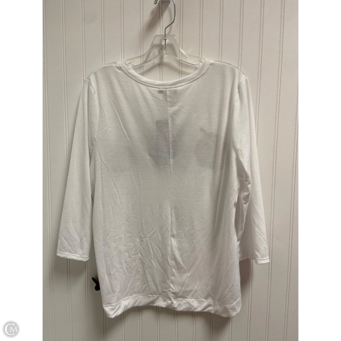 Top Long Sleeve Basic By Clothes Mentor In White, Size: L