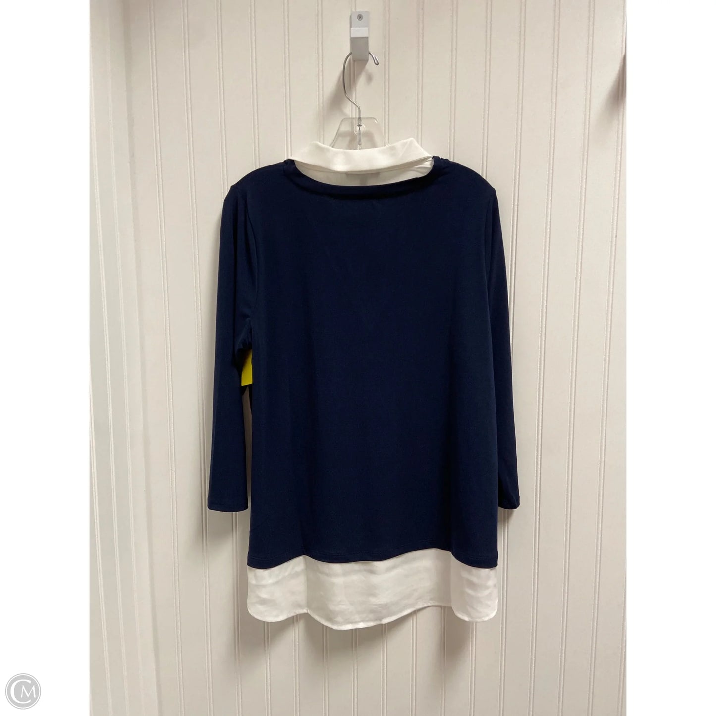 Top Long Sleeve By Adrianna Papell In Navy, Size: L