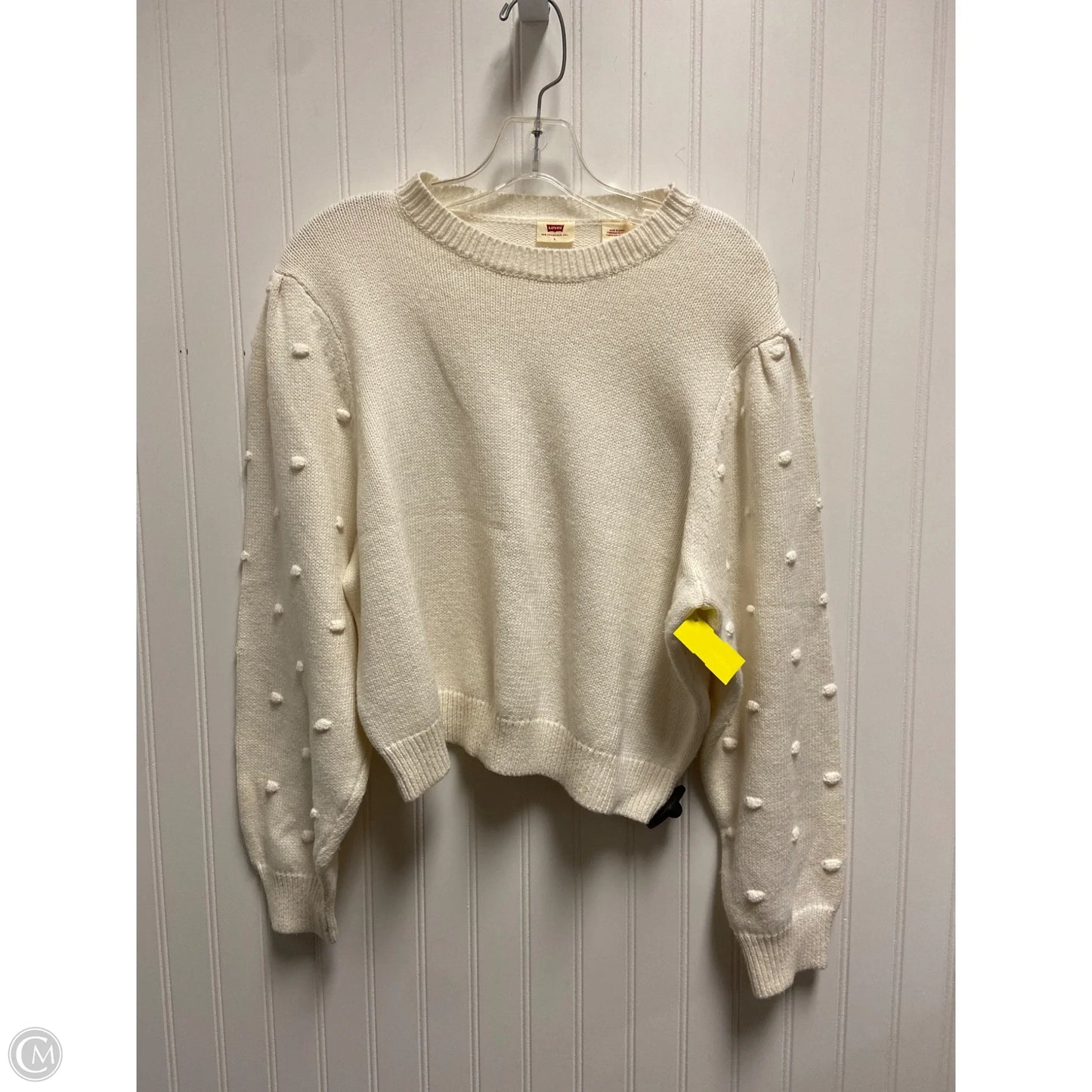 Sweater By Levis In Cream, Size: L