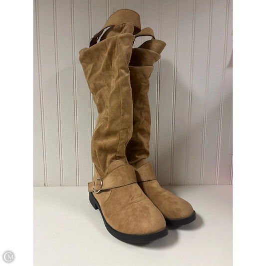Boots Mid-calf Flats By Clothes Mentor In Tan, Size: 11
