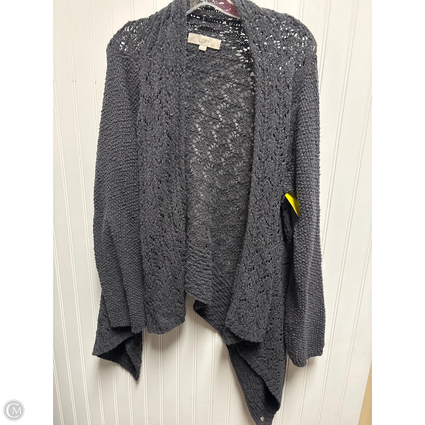 Sweater Cardigan By Loft In Grey, Size: Xl