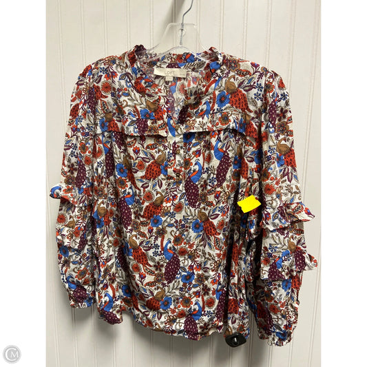 Top Long Sleeve By Loft In Multi-colored, Size: Mp