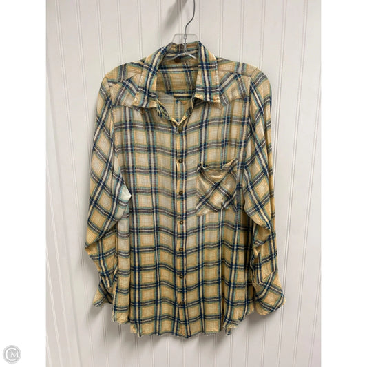 Top Long Sleeve By Free People In Plaid Pattern, Size: Sp