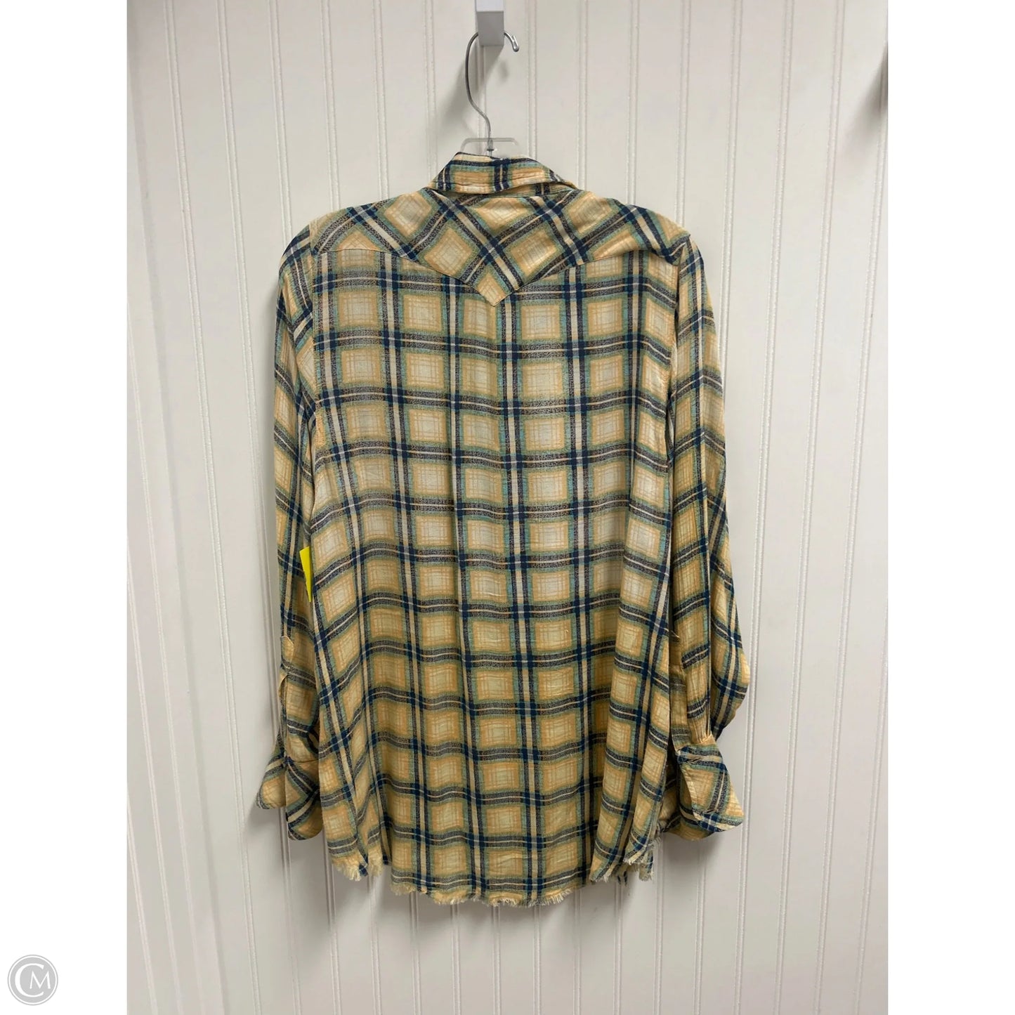 Top Long Sleeve By Free People In Plaid Pattern, Size: Sp