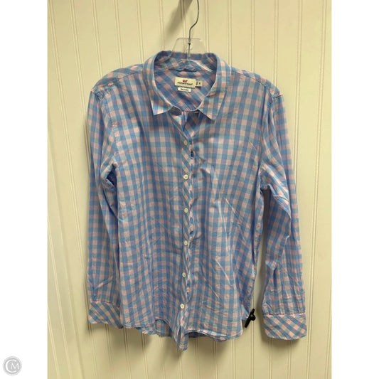 Top Long Sleeve By Vineyard Vines In Blue & Pink, Size: M