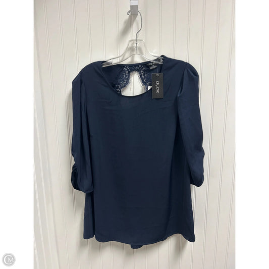 Top Short Sleeve By City Chic In Navy, Size: Xl