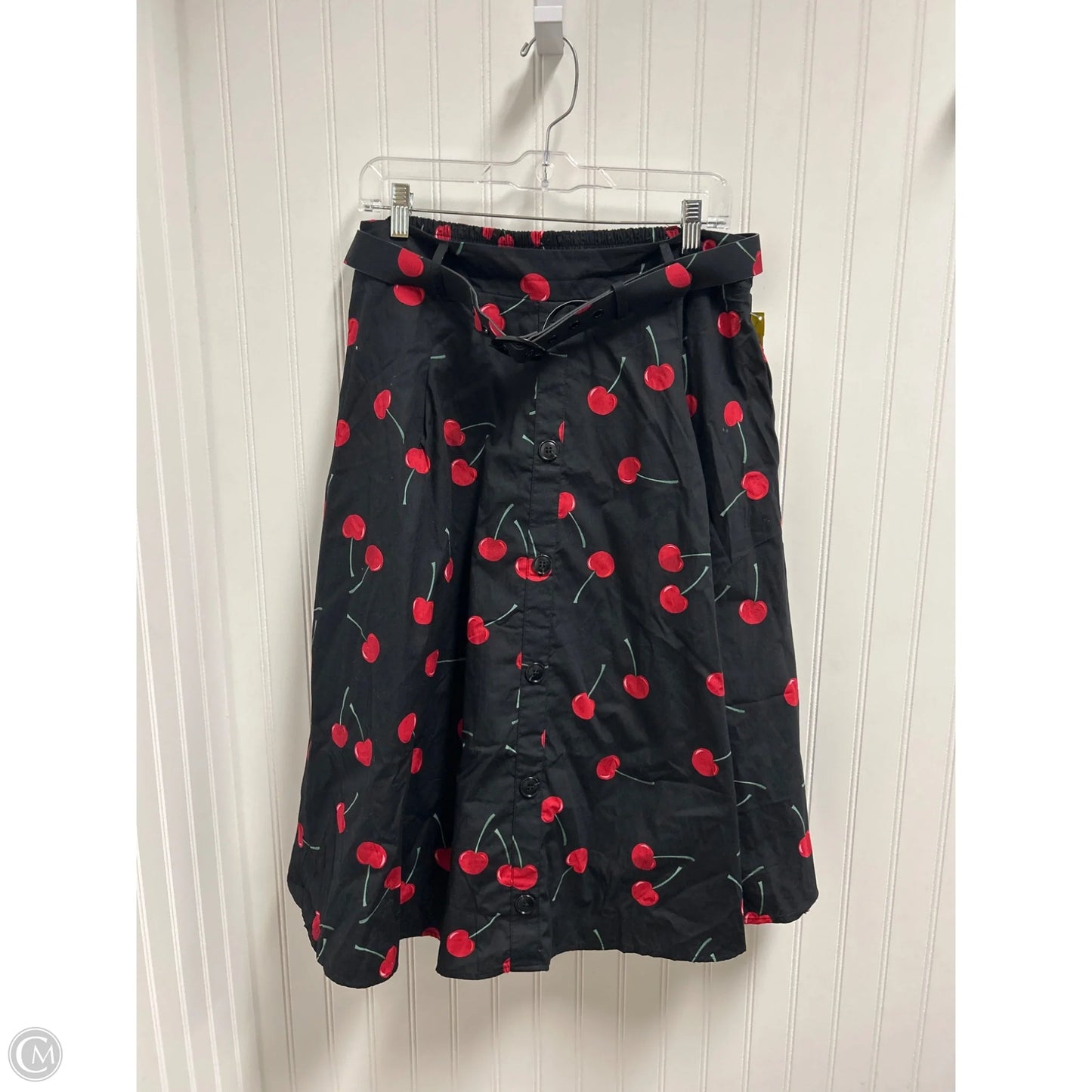 Skirt Midi By City Chic In Black & Red, Size: 16