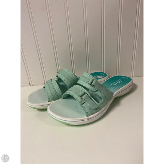 Sandals Flats By Clarks In Aqua, Size: 7