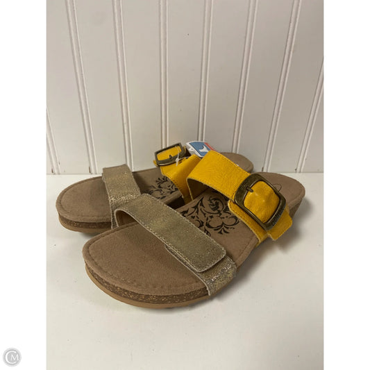 Sandals Flats By Aetrex In Yellow, Size: 7