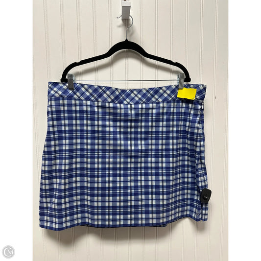 Athletic Skort By Izod In Plaid Pattern, Size: 2x