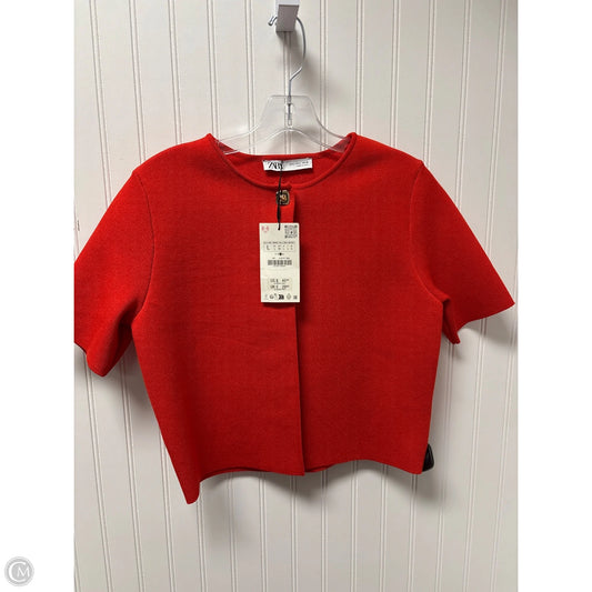 Sweater Short Sleeve By Zara In Red, Size: L
