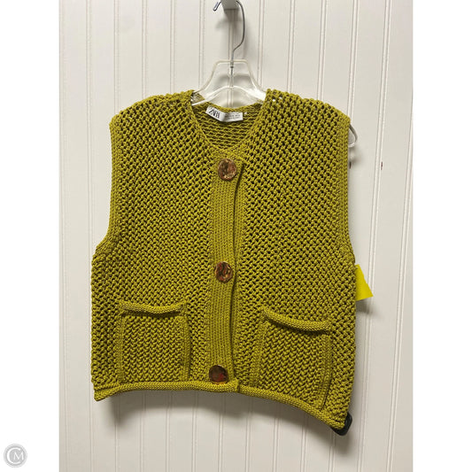 Vest Sweater By Zara In Green, Size: M