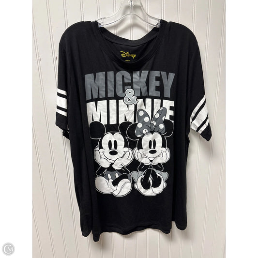 Top Short Sleeve Basic By Disney In Black & White, Size: 3x