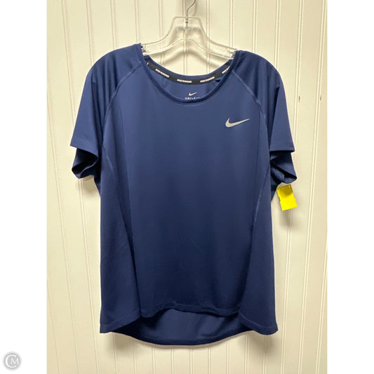 Athletic Top Short Sleeve By Nike In Blue, Size: 1x