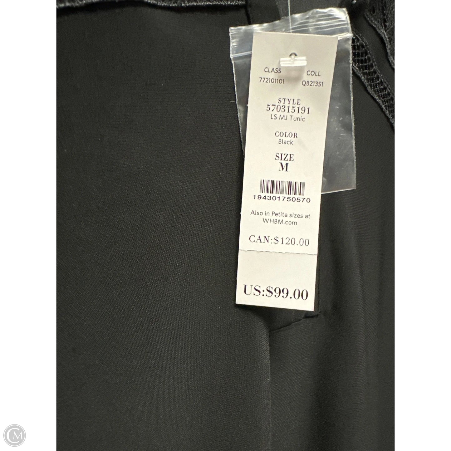 Top Long Sleeve By White House Black Market In Black, Size: M