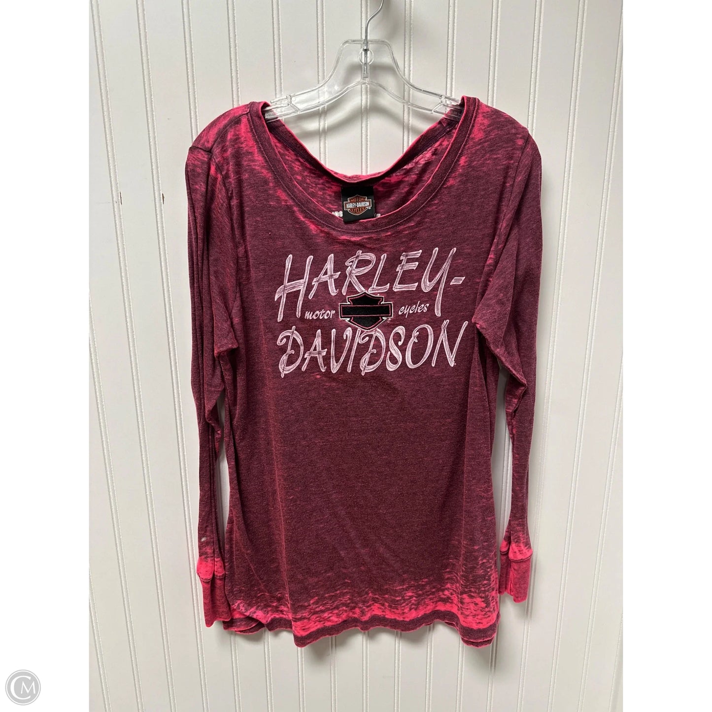 Top Long Sleeve Basic By Harley Davidson In Pink, Size: L