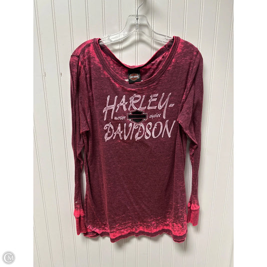 Top Long Sleeve Basic By Harley Davidson In Pink, Size: L