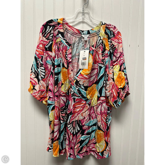 Top Short Sleeve By Crown And Ivy In Tropical Print, Size: 2x