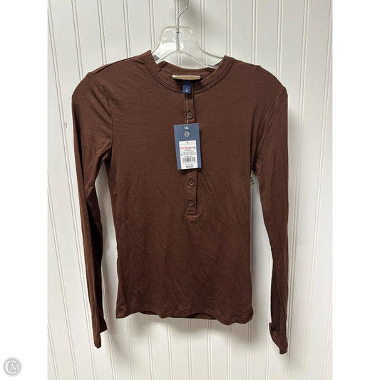 Top Long Sleeve Basic By Universal Thread In Brown, Size: S