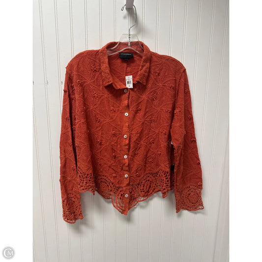 Top Long Sleeve By Clothes Mentor In Orange, Size: 1x