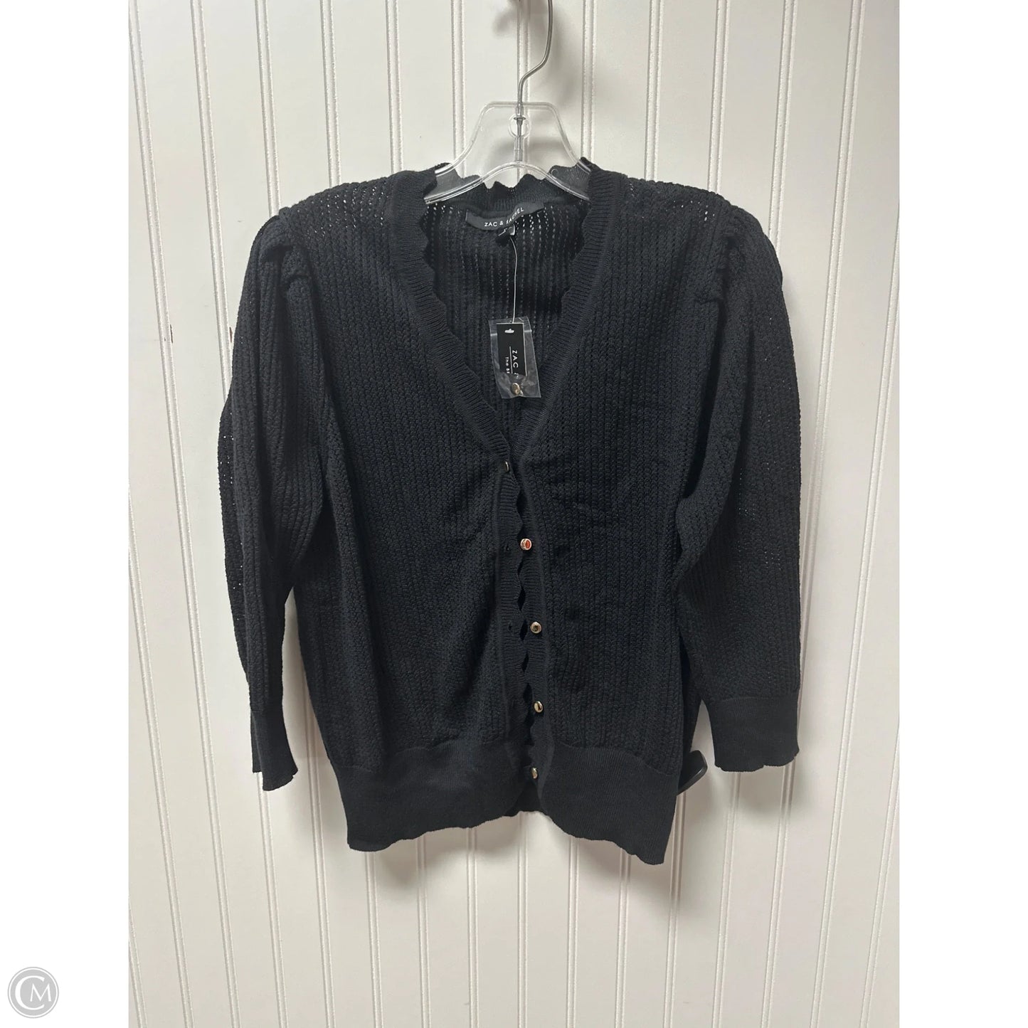 Sweater Cardigan By Zac And Rachel In Black, Size: Xl