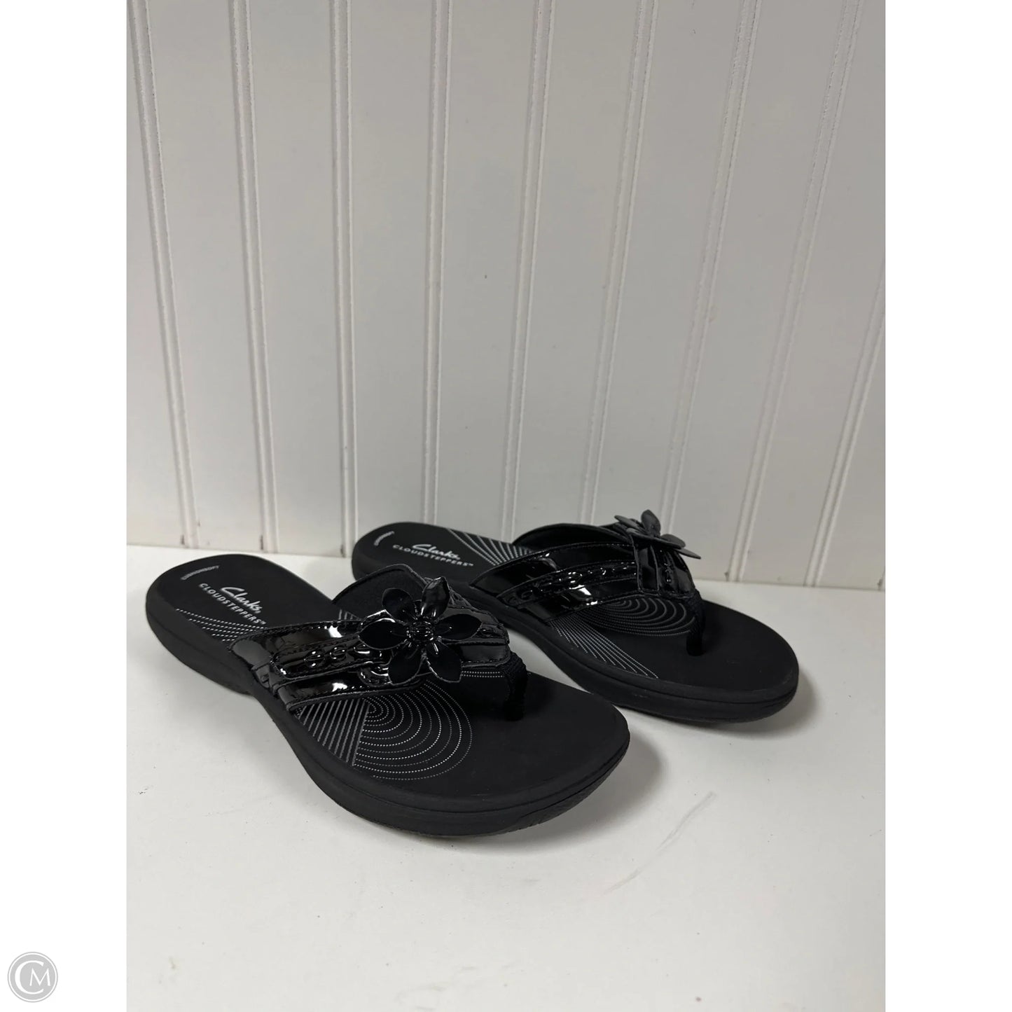 Sandals Flip Flops By Clarks In Black, Size: 7