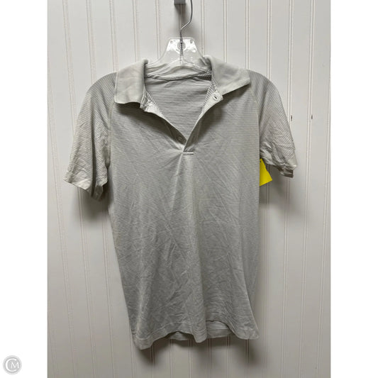 Athletic Top Short Sleeve By Lululemon In Striped Pattern, Size: S