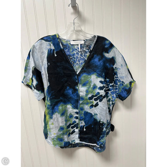 Top Short Sleeve By Dkny In Blue & Green, Size: M