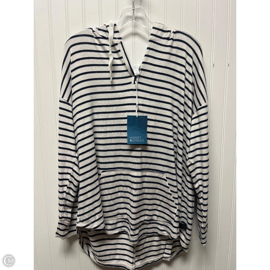 Top Long Sleeve By Market & Spruce In Blue & White, Size: 1x