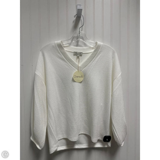 Top Long Sleeve By Chenault In White, Size: S