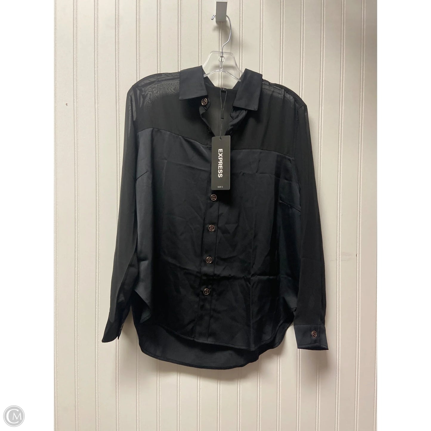 Top Long Sleeve By Express In Black, Size: S