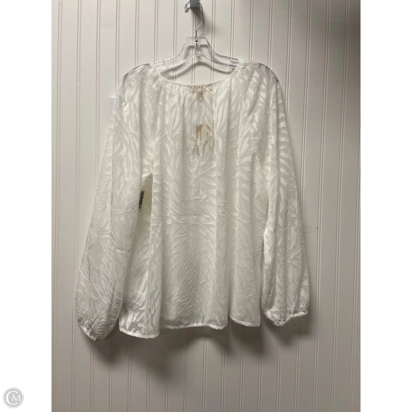 Top Long Sleeve By Michael By Michael Kors In White, Size: Xl