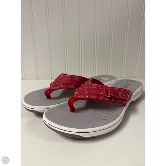 Sandals Flip Flops By Clarks In Red, Size: 8