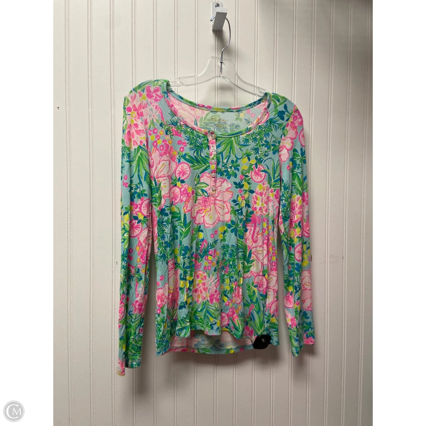 Top Long Sleeve Designer By Lilly Pulitzer In Floral Print, Size: Xs
