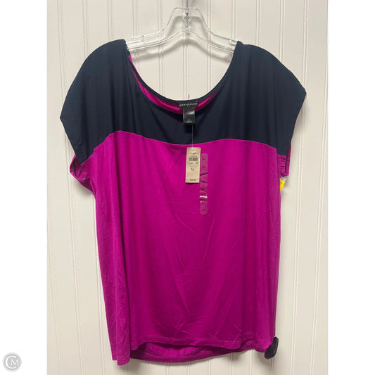 Top Short Sleeve Basic By Ann Taylor In Purple, Size: Xl
